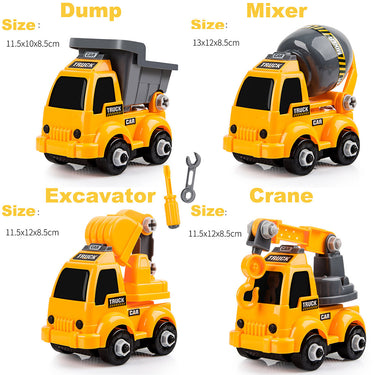 PACK OF 4 MINI CONSTRUCON ASSEMBLE TRUCK